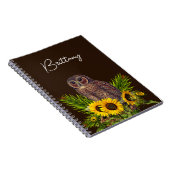 Owl en zonnebloemen notitieboek (Rechterzijde)