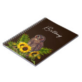 Owl en zonnebloemen notitieboek (Linkerzijde)
