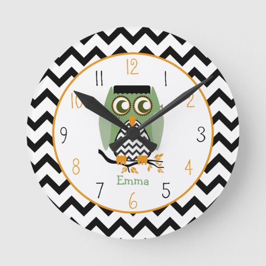 Owl - Enstein's monster Personalized Clock Ronde Klok (Voorkant)
