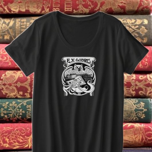 Owl Ex Libris-bladwijzer Grote Maat T-shirt