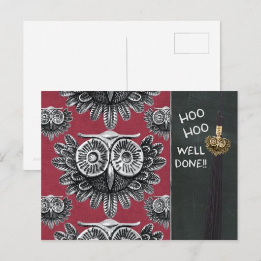 Owl examenfelicitaties CC0834 Hoo goed gedaan Briefkaart (Voorkant / Achterkant)