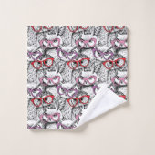 Owl Eyeglasses Patroon Bad Handdoek (Wasdoekje)