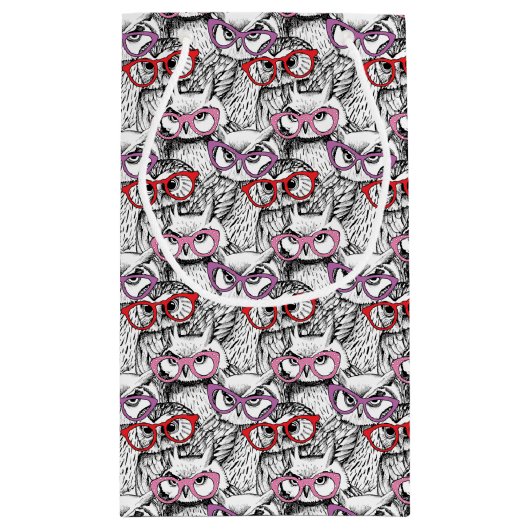 Owl Eyeglasses Patroon Klein Cadeauzakje (Achterkant)