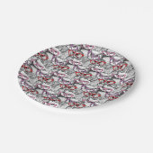 Owl Eyeglasses Patroon Papieren Bordje (Gekanteld)