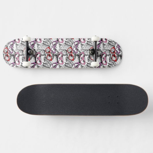 Owl Eyeglasses Patroon Persoonlijk Skateboard (Horizontaal)