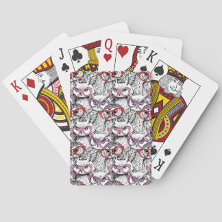 Owl Eyeglasses Patroon Pokerkaarten