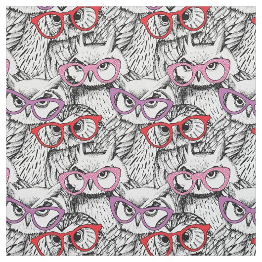 Owl Eyeglasses Patroon Stof (Swatch)