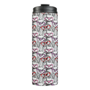 Owl Eyeglasses Patroon Thermosbeker