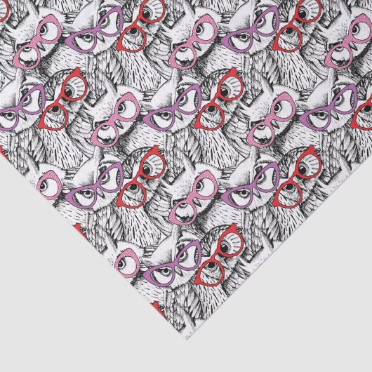 Owl Eyeglasses Patroon Tissuepapier (Detail)