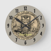 Owl Eyes Clock Ronde Klok (Voorkant)