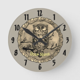 Owl Eyes Clock Ronde Klok