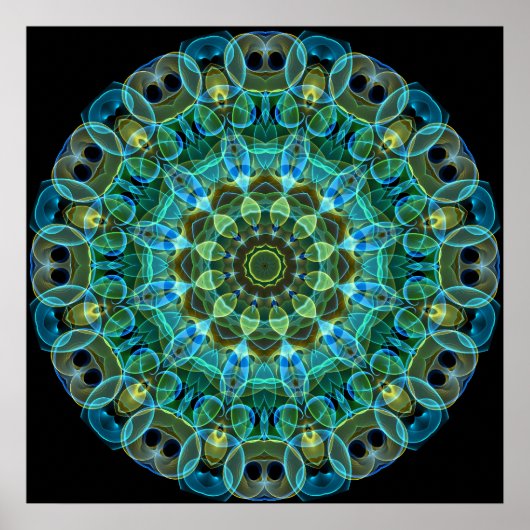 Owl Eyes kaleidoscoop Poster (Voorkant)