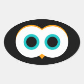 Owl Eyes Oval Sticker (Voorkant)