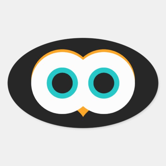 Owl Eyes Oval Sticker (Voorkant)
