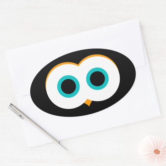 Owl Eyes Oval Sticker (Envelop)