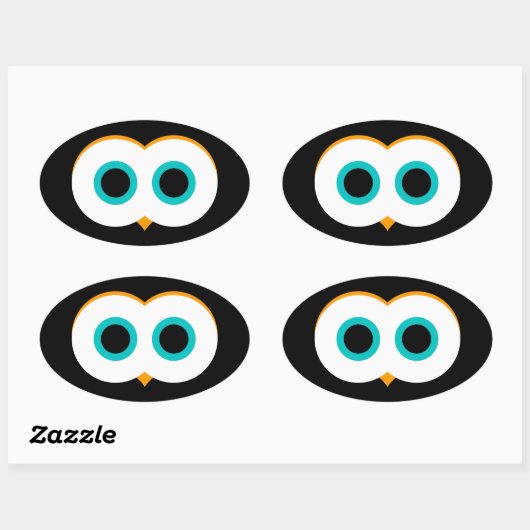 Owl Eyes Oval Sticker (Vel)