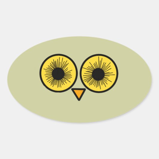Owl Eyes Ovale Sticker (Voorkant)