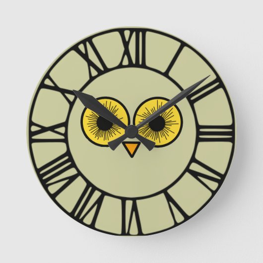 Owl Eyes Ronde Klok (Voorkant)