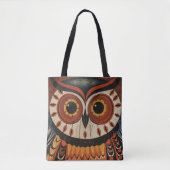Owl Face Ethnic Art Canvas tas (Voorkant)