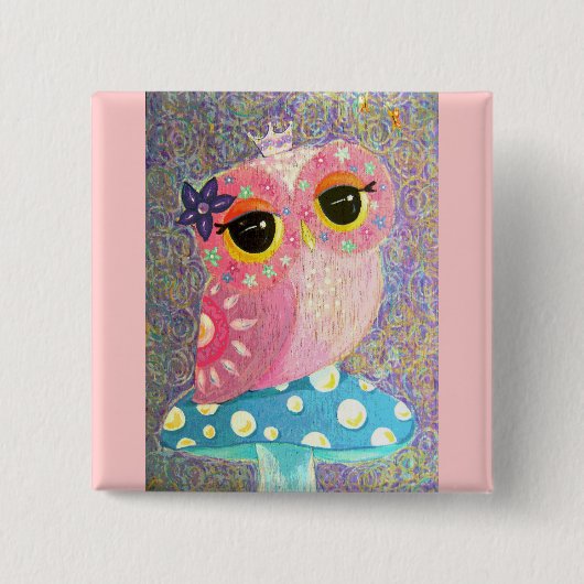 Owl Fairy Princess Button (Voorkant)