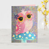 Owl Fairy Princess Card Kaart (Gele Bloem)