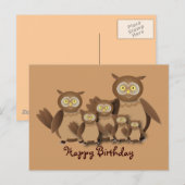 Owl Familie Briefkaart (Voorkant / Achterkant)