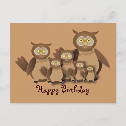 Owl Familie Briefkaart (Voorkant)