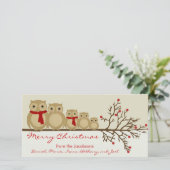 Owl Familie Feestdagenkaart (Staand voorkant)