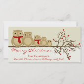 Owl Familie Feestdagenkaart (Voorkant)