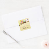 Owl Familie geel baby shower Dank u sticker (Envelop)