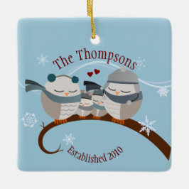 Owl Familie van het Ornament van Vier Keepomwille