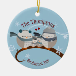 Owl Familie van het Ornament van Vier Keepomwille