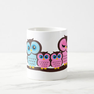 Owl Familie van Vier Koffiemok