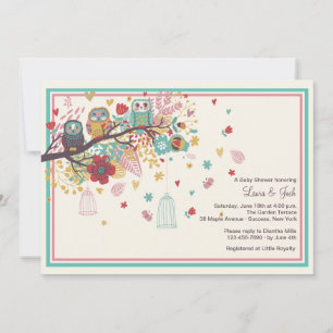 Owl Family Baby shower Invitation Kaart