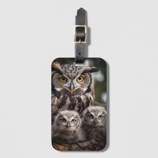Owl Family Bagagelabel (Voorkant (verticaal))