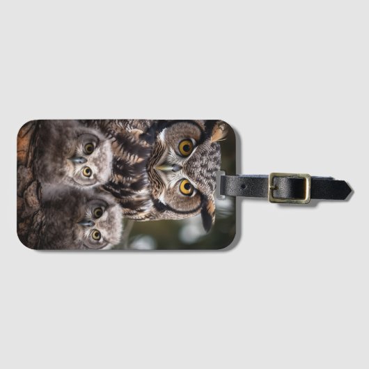 Owl Family Bagagelabel (Voorkant (horizontaal))