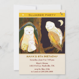 Owl Family Kinder Slumber Party Kaart