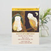 Owl Family Kinder Slumber Party Kaart (Staand voorkant)