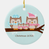 Owl Family Ornaments Keramisch Ornament (Achterkant)