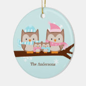 Owl Family Ornaments Keramisch Ornament (Links)