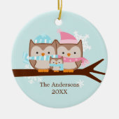 Owl Family Ornaments Keramisch Ornament (Voorkant)