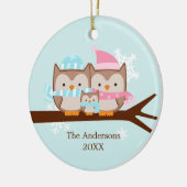 Owl Family Ornaments Keramisch Ornament (Links)