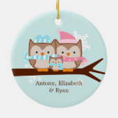 Owl Family Ornaments Keramisch Ornament (Achterkant)