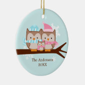 Owl Family Ornaments Keramisch Ornament (Rechts)