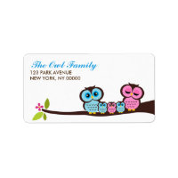 Owl Family Return Address Labels