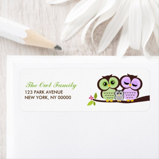 Owl Family Return Address Labels (Insitu)