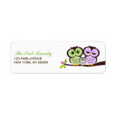 Owl Family Return Address Labels (Voorkant)