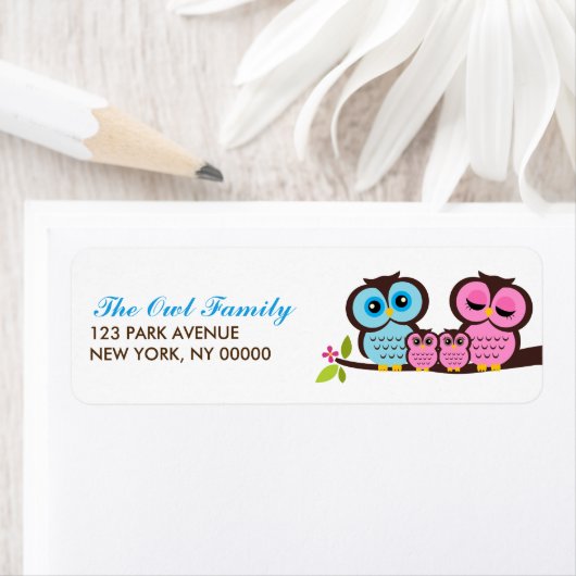 Owl Family Return Address Labels (Insitu)