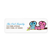 Owl Family Return Address Labels (Voorkant)