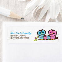 Owl Family Return Address Labels